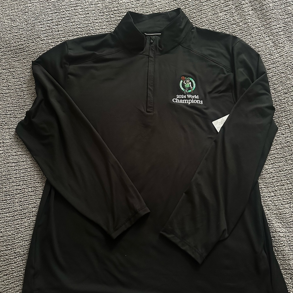 Black Quarter Zip Up Lightweight Pullover